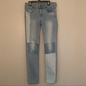 American Eagle Patchwork Skinny Jeans
